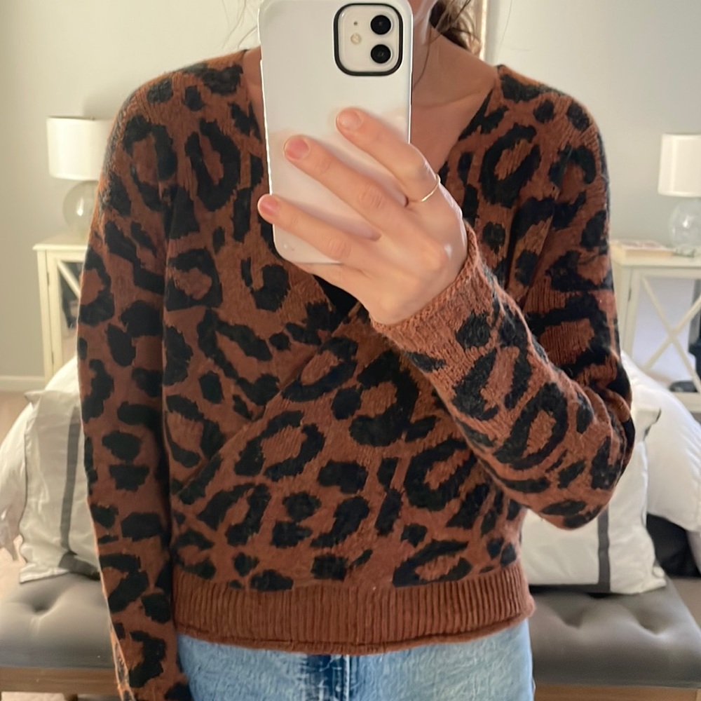 Leopard Wrap Sweater